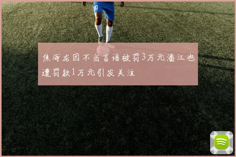 焦海龙因不当言语被罚3万元潘江也遭罚款1万元引发关注